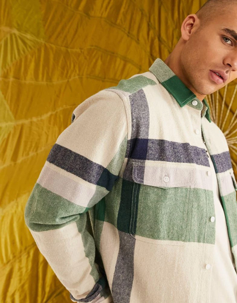 商品ASOS|ASOS DESIGN overshirt in brushed flannel check,价格¥163,第4张图片详细描述