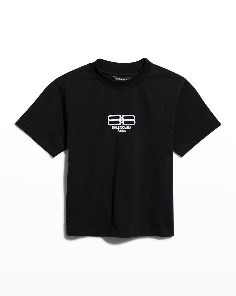 商品Balenciaga|Kid's Tonal Logo Embroidered T-Shirt, Size 2-10,价格¥1846,第1张图片
