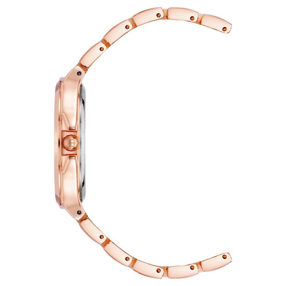 Women's Link Bracelet Watch in Rose Gold-Tone with White Enamel, 36mm商品第2张图片规格展示