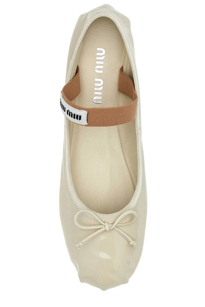 商品Miu Miu|Miu Miu Logo-Band Bow-Detailed Ballerina Shoes,价格¥5003,第3张图片详细描述