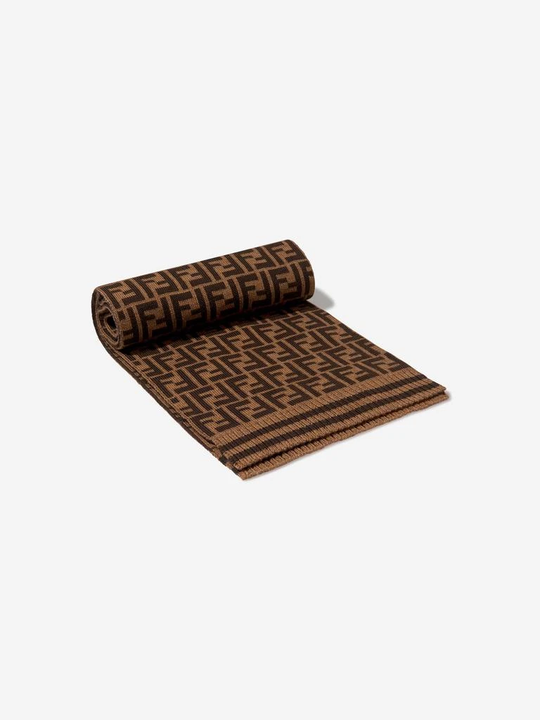 商品Fendi|Fendi Kids Wool Logo Scarf in Brown,价格¥1832,第1张图片