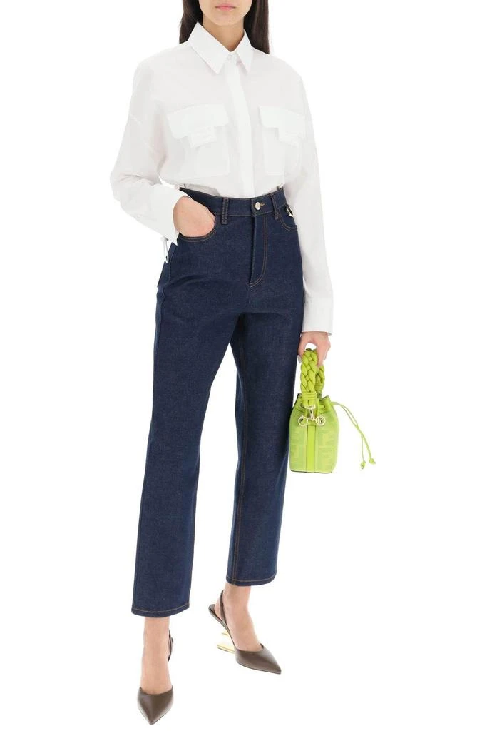 商品Fendi|CROPPED SHIRT WITH FF BAGUETTE DETAILS,价格¥4084,第2张图片详细描述