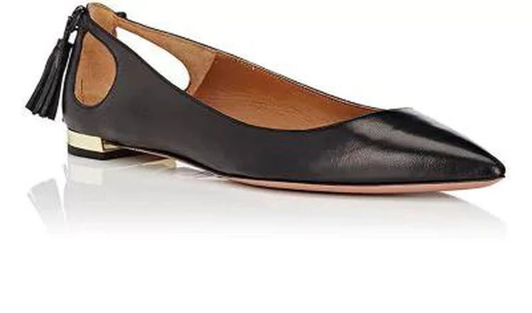 商品Aquazzura|Forever Marilyn Leather Flats,价格¥2076,第2张图片详细描述