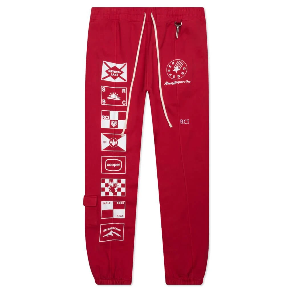 商品Reese Cooper|Reese Cooper Flags Sweatpant - Red,价格¥1322,第1张图片