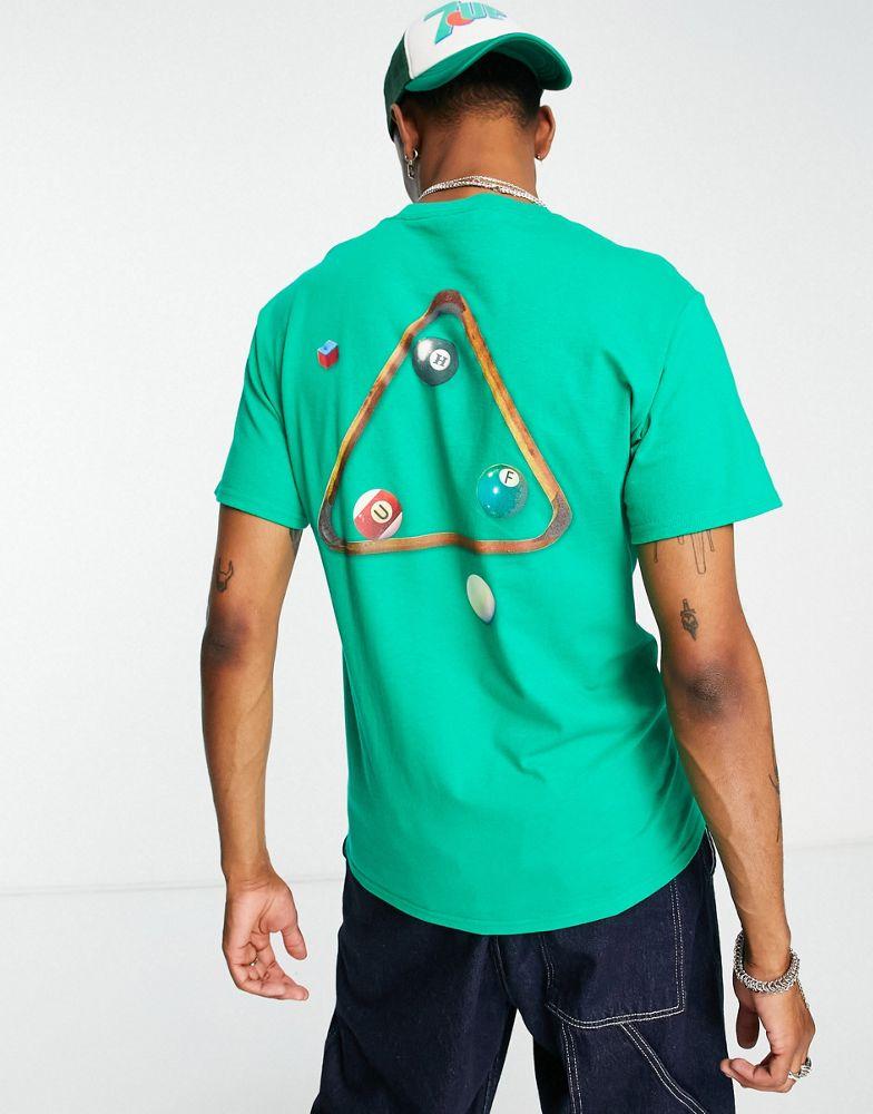 HUF t-shirt in green with billiard ball print商品第1张图片规格展示