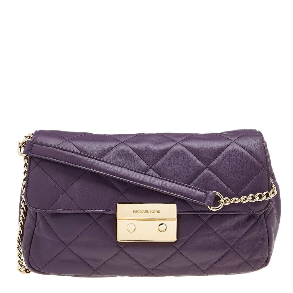 商品[二手商品] Michael Kors|Michael Kors Purple Quilted Leather Sloan Chain Bag,价格¥1157,第1张图片