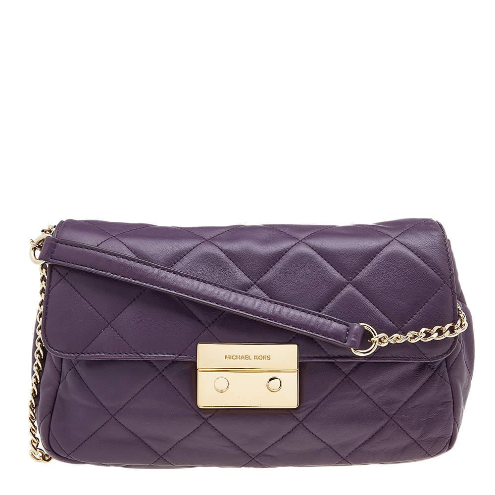 商品[二手商品] Michael Kors|Michael Kors Purple Quilted Leather Sloan Chain Bag,价格¥1144,第1张图片