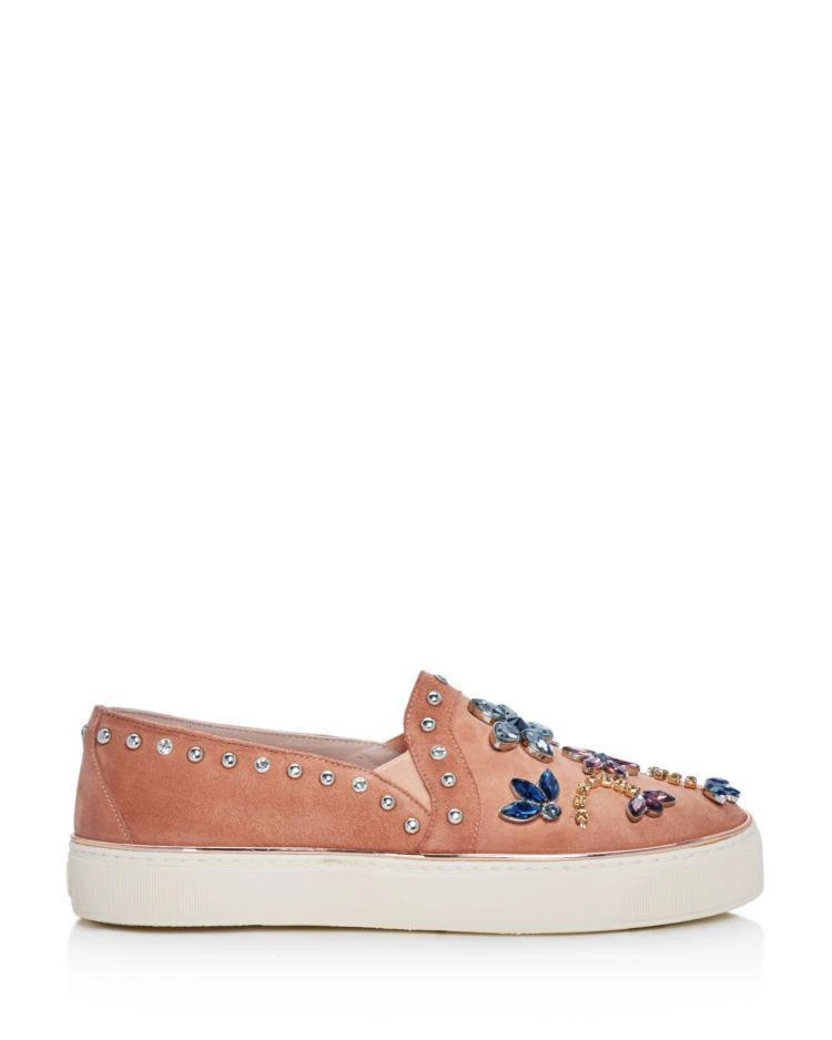 商品Stuart Weitzman|Women's Suede Embellished Slip-On Sneakers ,价格¥1398,第2张图片详细描述