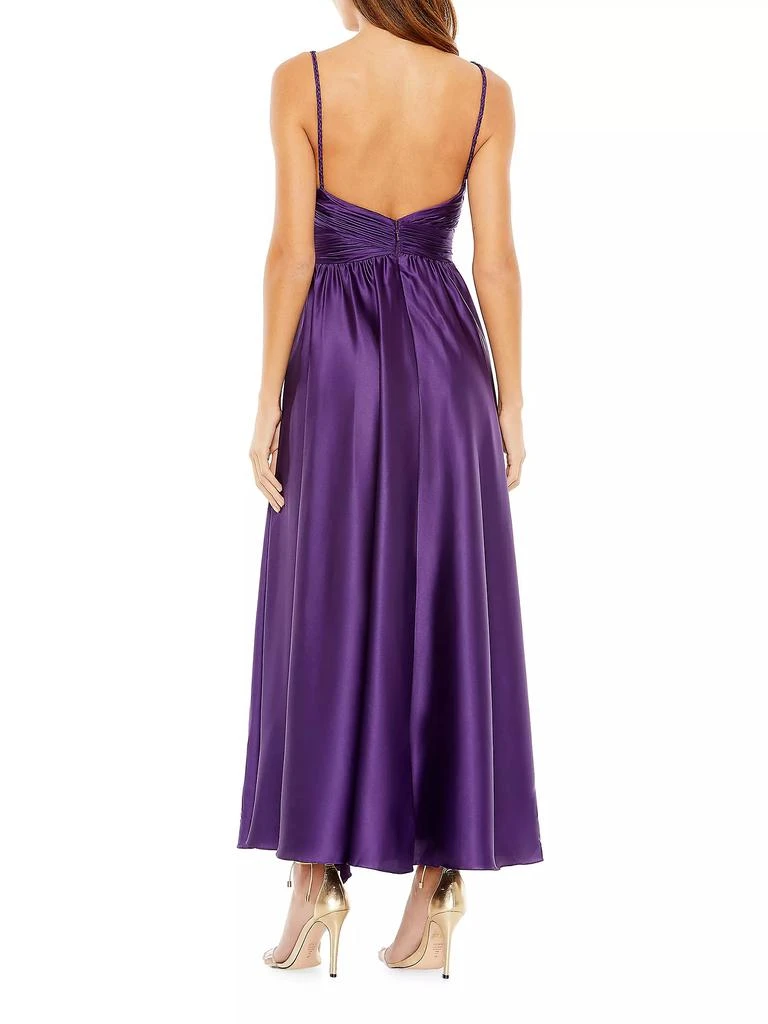 商品Mac Duggal|Pleated Charmeuse Halter A-Line Gown,价格¥2982,第2张图片详细描述