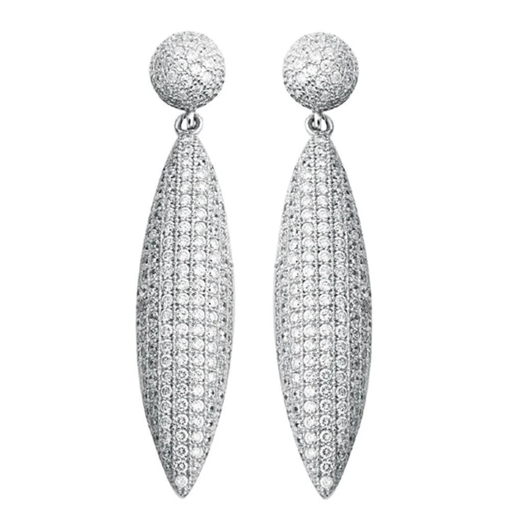 商品Suzy Levian|Pave Cubic Zirconia Sterling Silver Earrings,价格¥1017,第1张图片