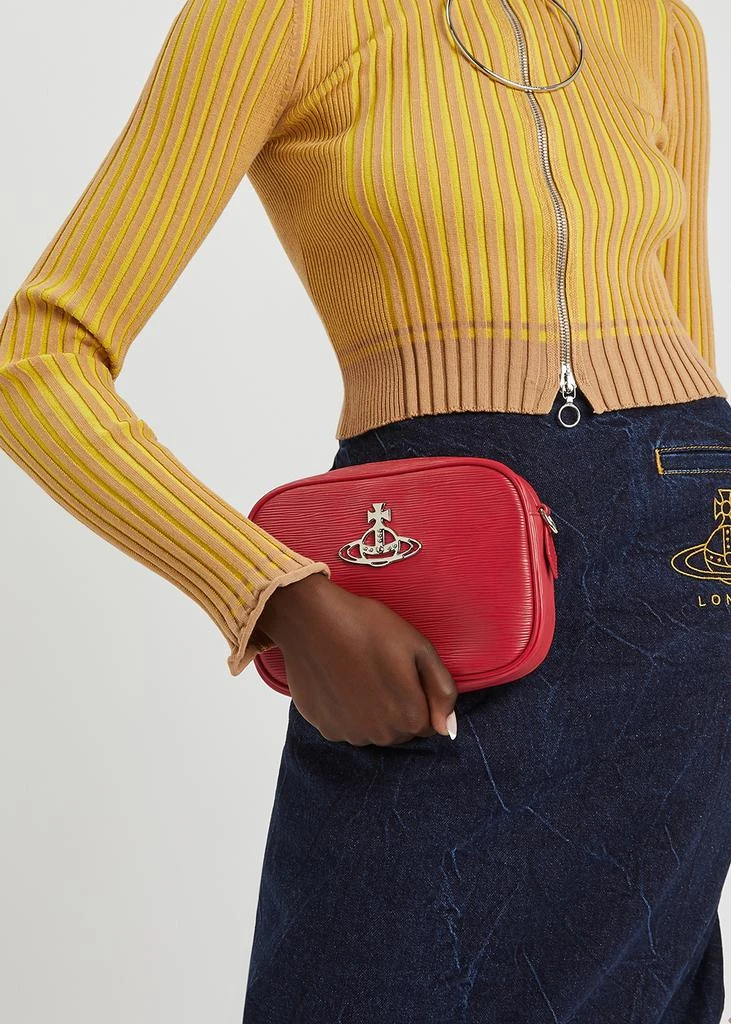Anna red textured vegan leather camera bag 商品