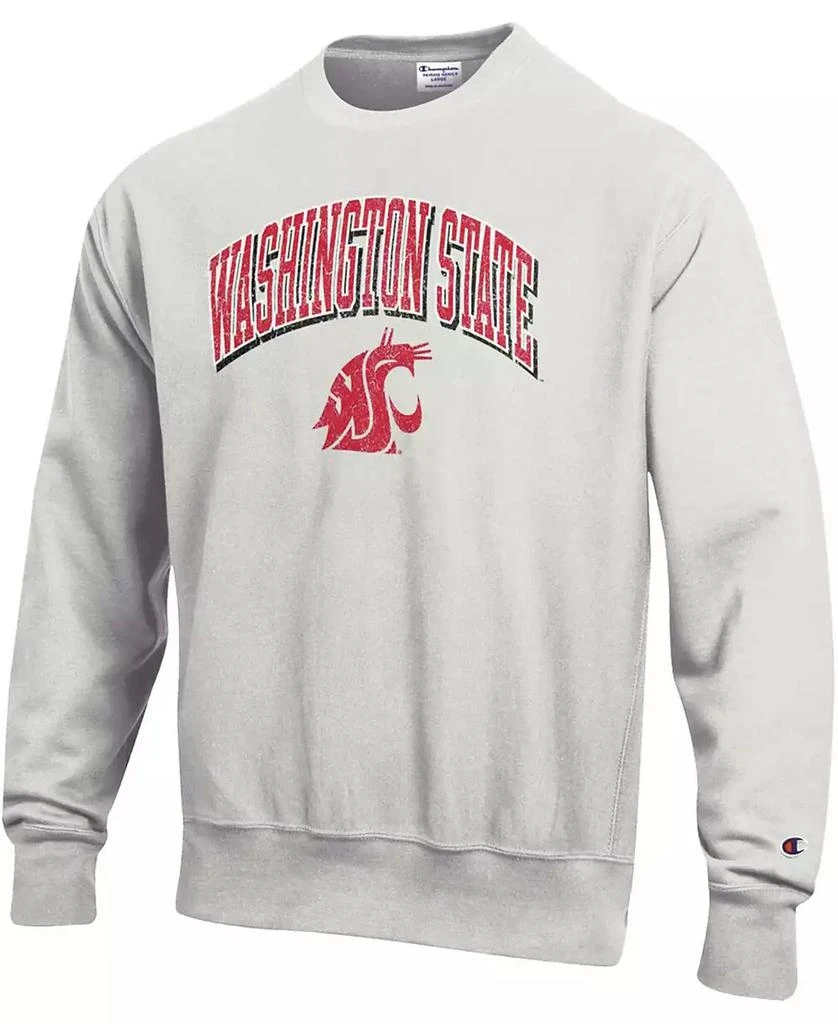 商品CHAMPION|Men's Heathered Gray Washington State Cougars Arch Over Logo Reverse Weave Pullover Sweatshirt,价格¥419,第3张图片详细描述