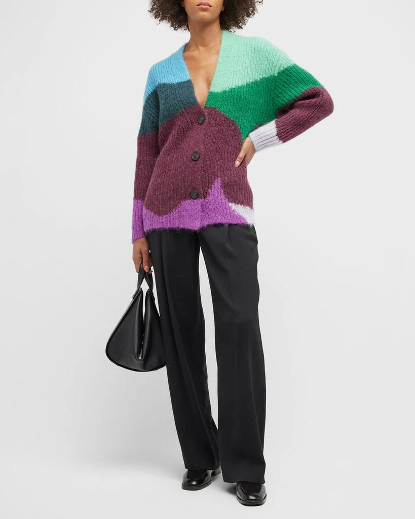 商品Vince|Intarsia Wave Wool-Cashmere Cardigan,价格¥2228,第3张图片详细描述