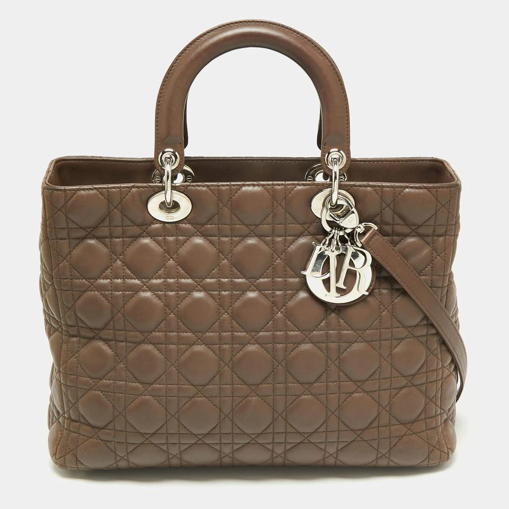 商品[二手商品] Dior|Dior Brown Cannage Leather Large Lady Dior Tote,价格¥12823,第1张图片