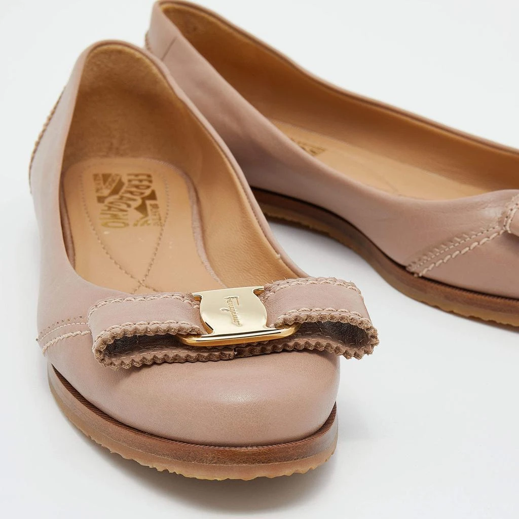 Salvatore Ferragamo French Pink Leather Vara Bow Ballet Flats Size 36 商品