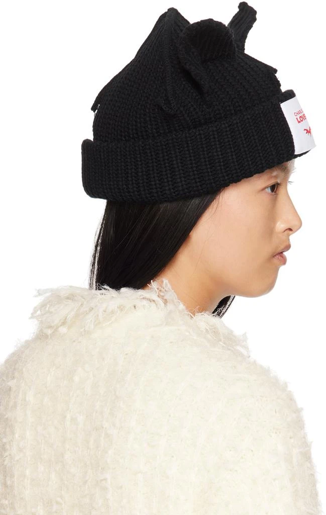 商品Charles Jeffrey Loverboy|Black Chunky Ears Beanie,价格¥1097,第3张图片详细描述