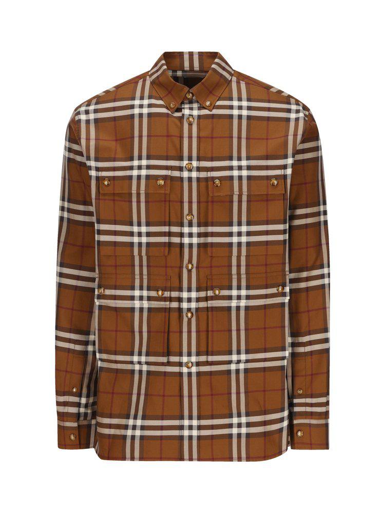 Burberry Checked Long-Sleeved Shirt商品第1张图片规格展示