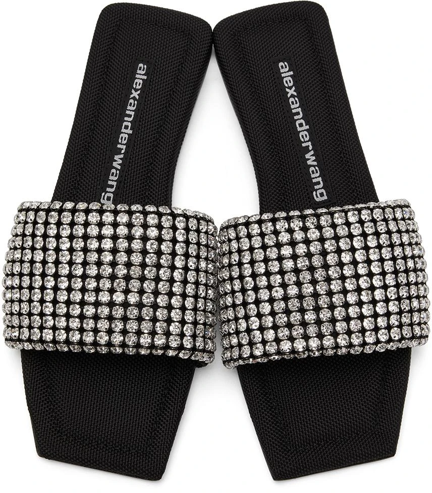 商品Alexander Wang|Black Crystal Anya Slides,价格¥2964,第5张图片详细描述