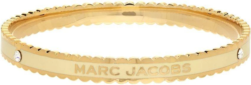 商品Marc Jacobs|White & Gold 'The Medallion' Scalloped Bangle Bracelet,价格¥740,第5张图片详细描述