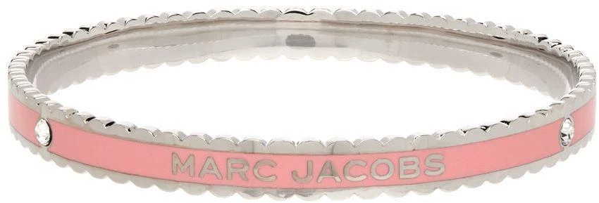 商品Marc Jacobs|Silver & Pink 'The Medallion Scalloped Bangle' Bracelet,价格¥742,第1张图片