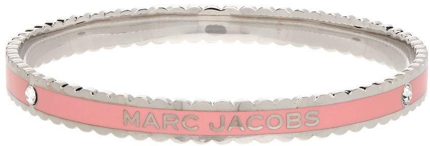 商品Marc Jacobs|Silver & Pink 'The Medallion Scalloped Bangle' Bracelet,价格¥712,第1张图片
