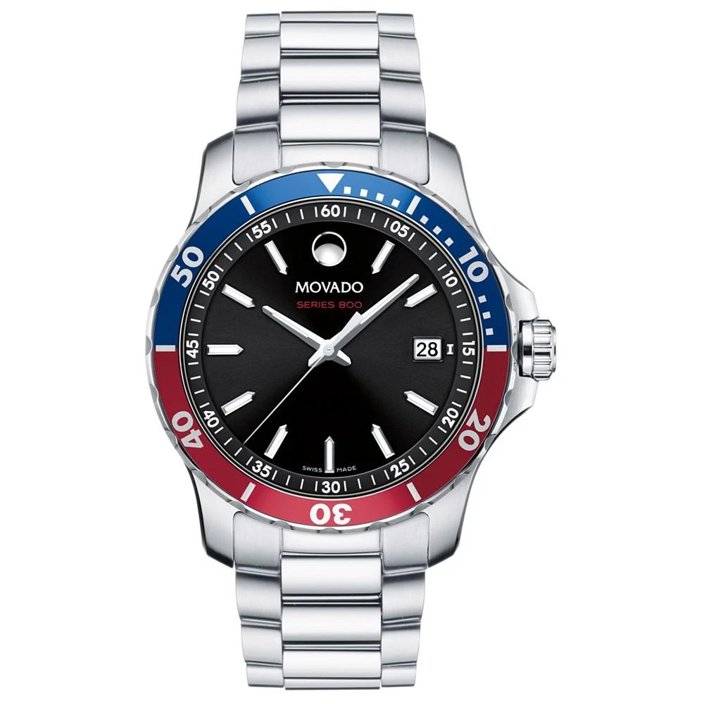 商品Movado|Men's Swiss Series 800 Stainless Steel Bracelet Diver Watch, 40mm,价格¥6452,第1张图片