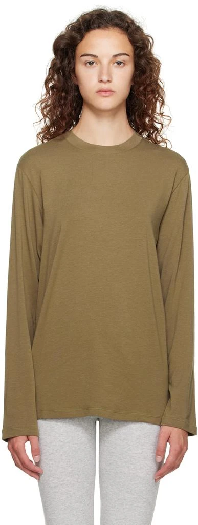商品SKIMS|Khaki SKIMS Boyfriend Long Sleeve T-Shirt,价格¥392,第1张图片