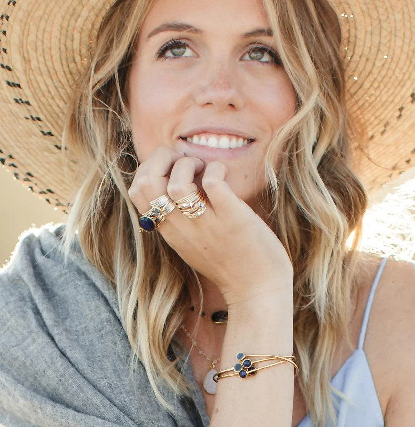 商品A Blonde and Her Bag|Marcia Wire Wrap Ring with Grey Comet Swarovski Crystals,价格¥194,第2张图片详细描述