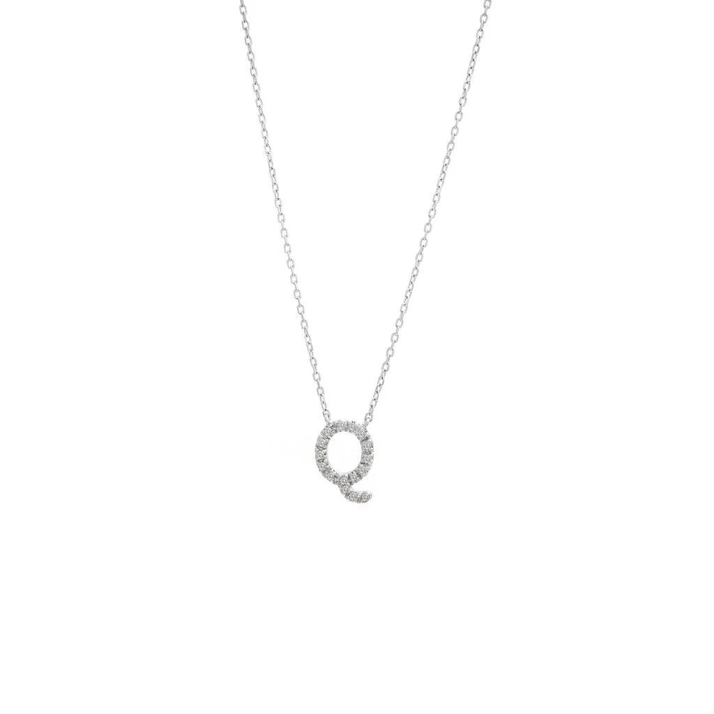 商品Monary|Silver Diamond Initial "Q" Necklace,价格¥978,第1张图片