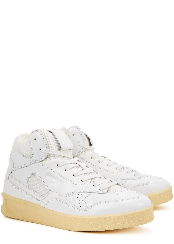 商品Jil Sander|White panelled leather high-top sneakers,价格¥1954,第2张图片详细描述