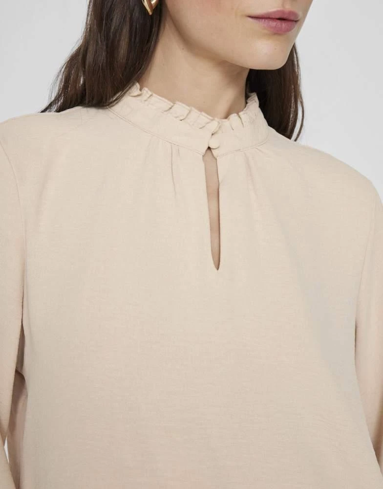 商品Vila|Vila Long sleeved top in beige,价格¥339,第4张图片详细描述