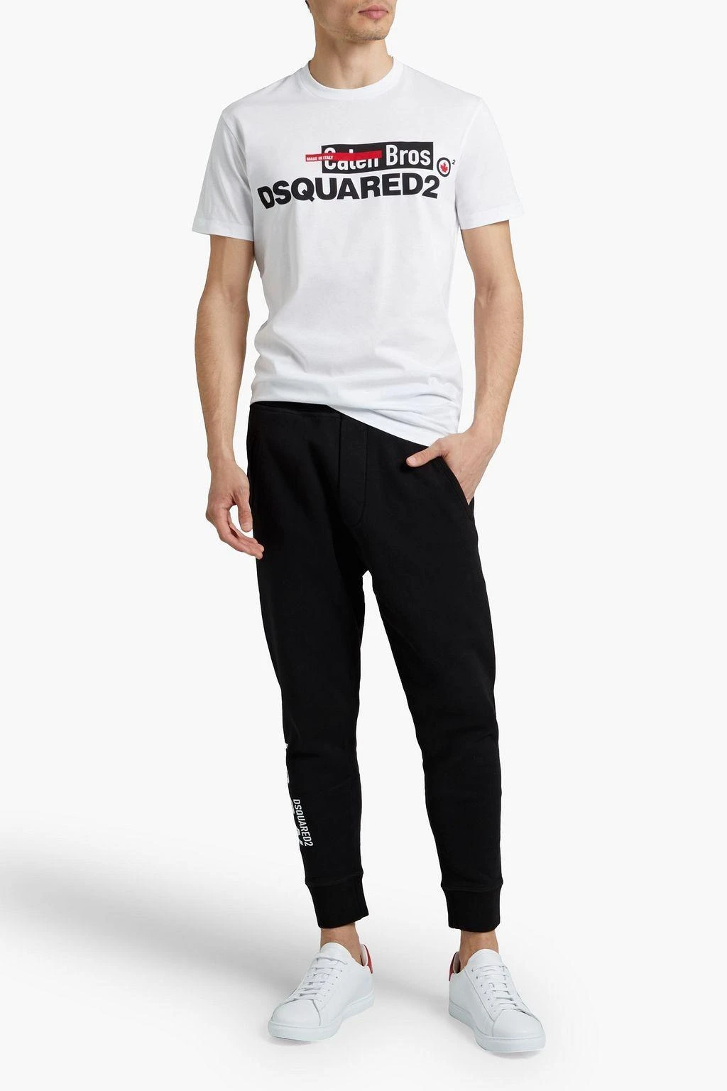 商品DSQUARED2|Printed cotton-fleece sweatpants,价格¥856,第2张图片详细描述