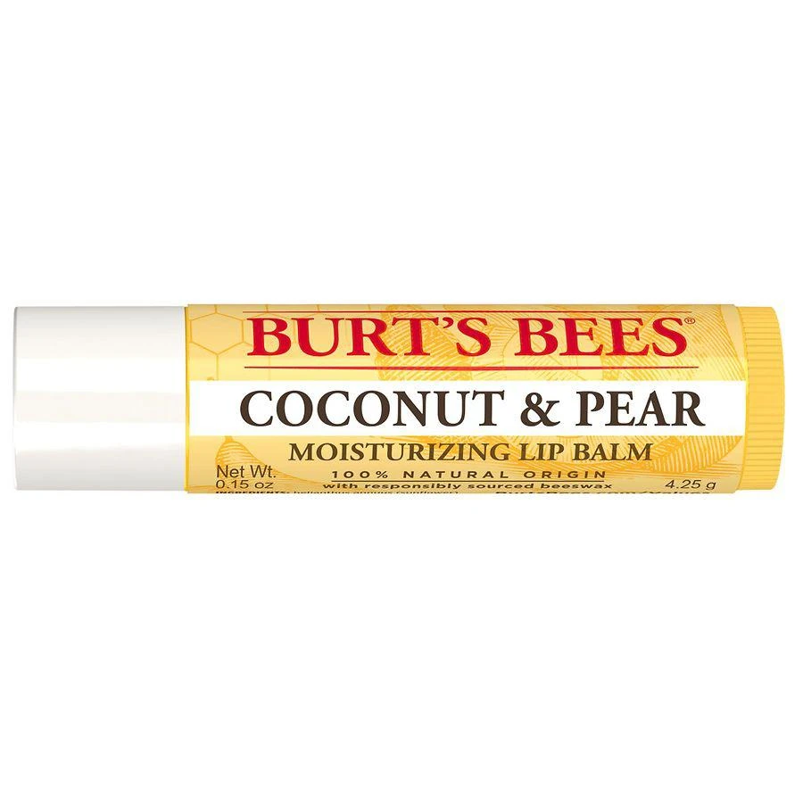 商品Burt's Bees|100% Natural Origin Moisturizing Lip Balm Coconut and Pear with Beeswax and Fruit Extracts,价格¥36,第5张图片详细描述