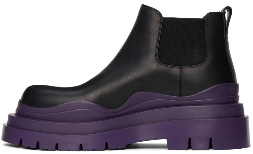 Black & Purple Low 'The Tire' Chelsea Boots商品第3张图片规格展示