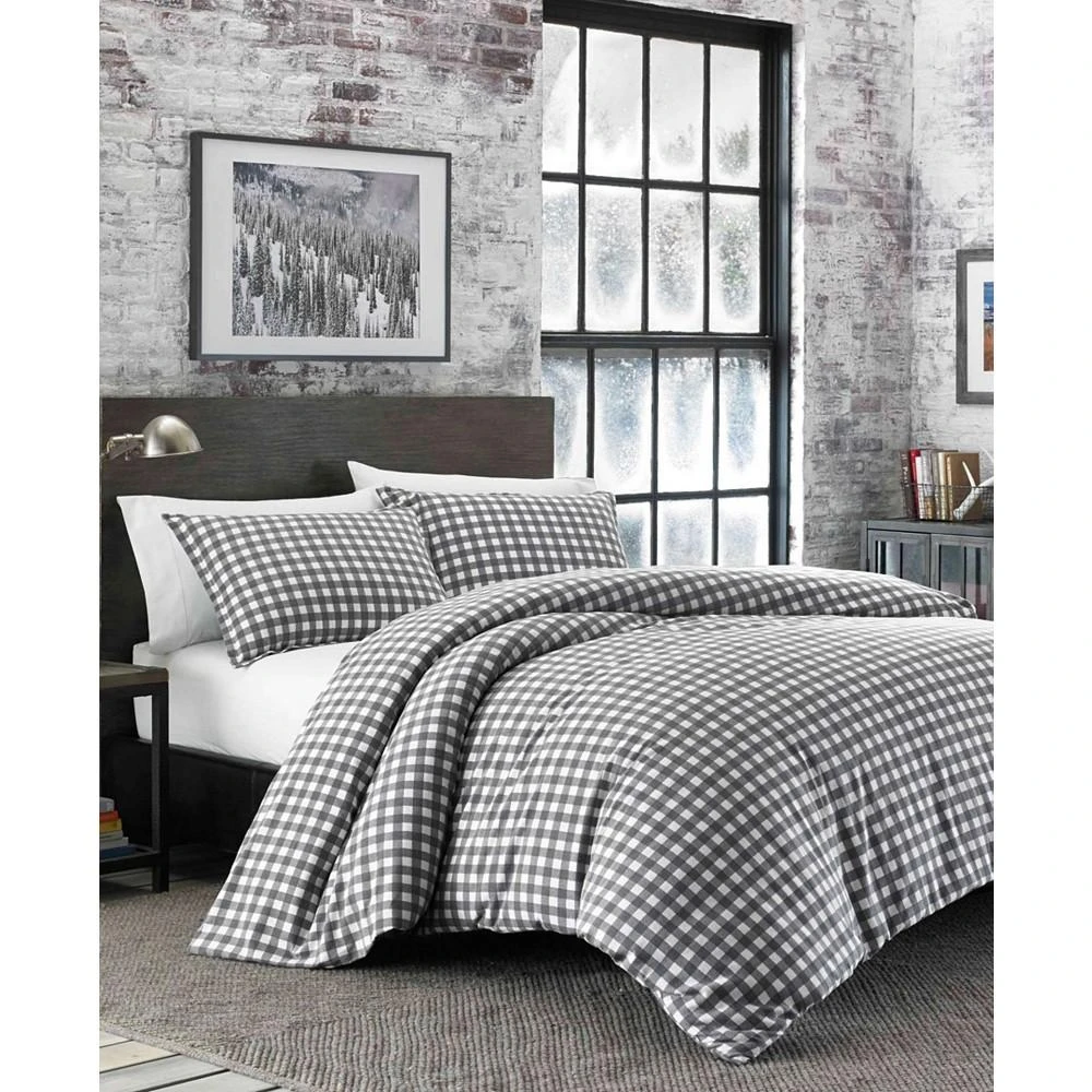 商品Eddie Bauer|Preston Grey Cotton Flannel 3 Piece Duvet Cover Set,价格¥1209,第1张图片