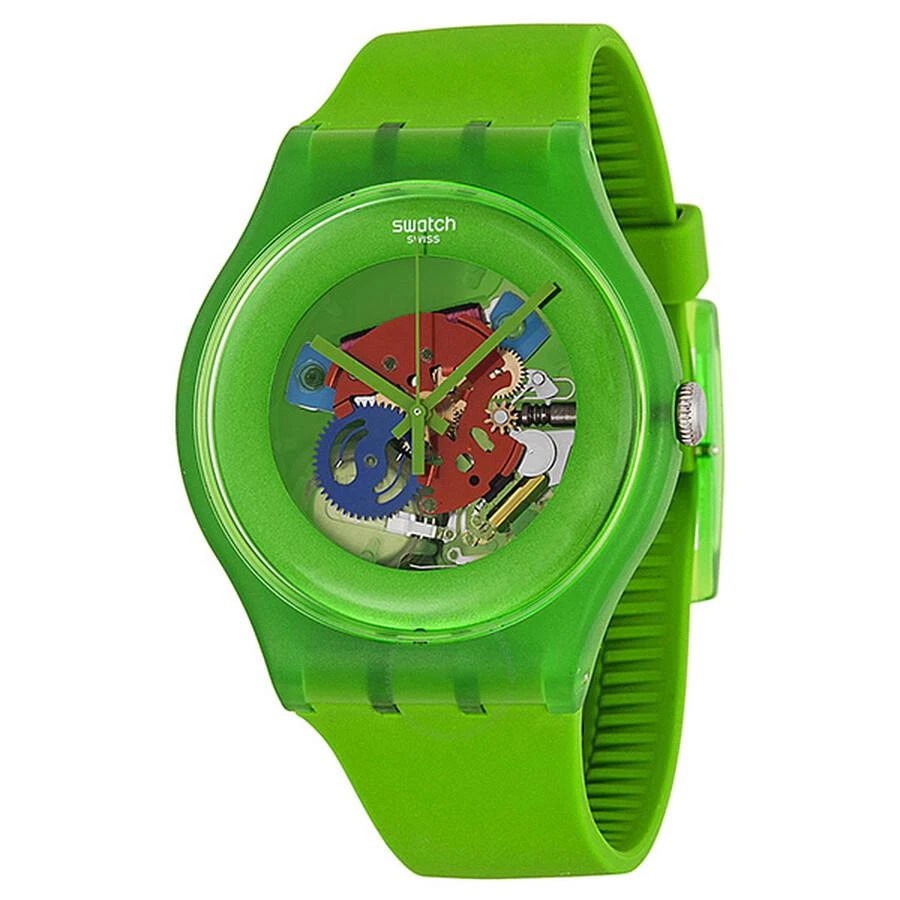 商品Swatch|Originals Green Lacquered Green Silicone Men's Watch SUOG103,价格¥501,第1张图片