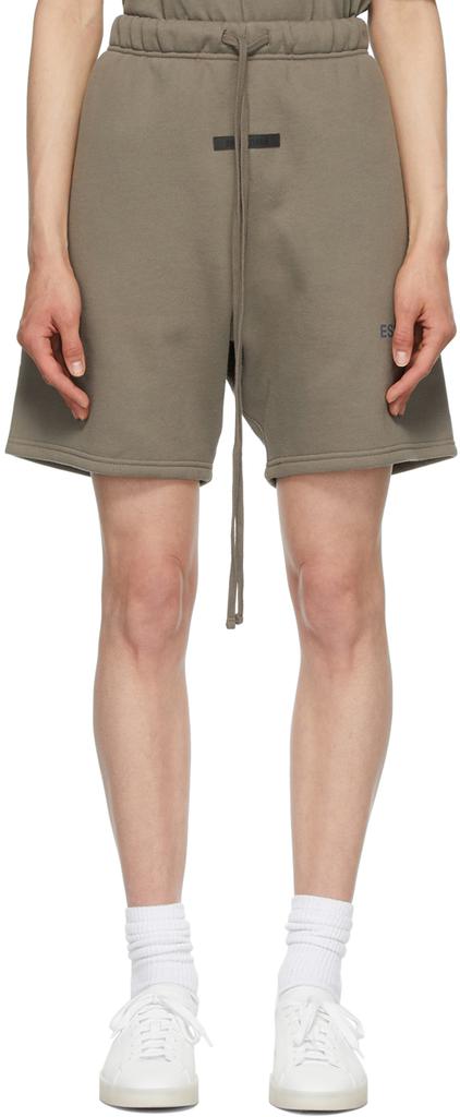 Taupe Fleece Lounge Shorts商品第1张图片规格展示