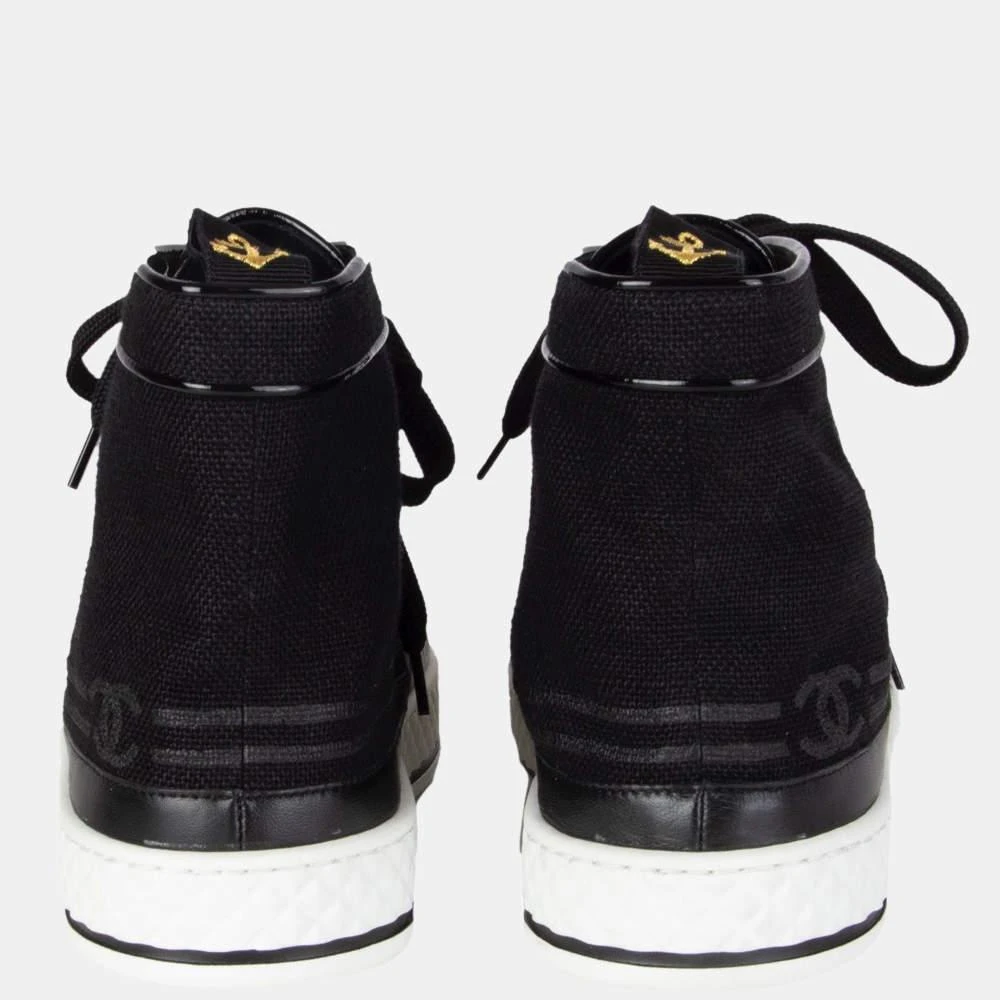 商品[二手商品] Chanel|Chanel Black Hi Top Sneakers Size EU 40,价格¥9288,第4张图片详细描述