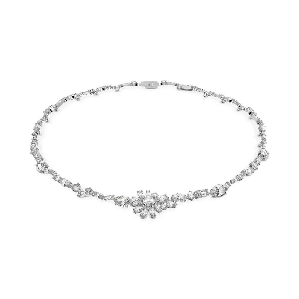 商品Swarovski|Silver-Tone Crystal Flower Collar Necklace, 14-1/8" + 1" extender,价格¥2624,第1张图片