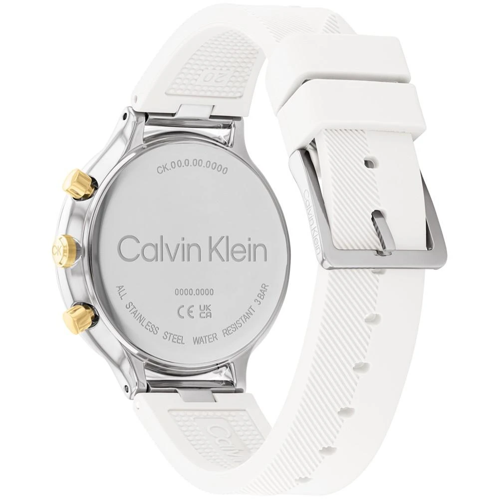 商品Calvin Klein|Women's Multifunction White Silicone Strap Watch 38mm,价格¥1201,第3张图片详细描述