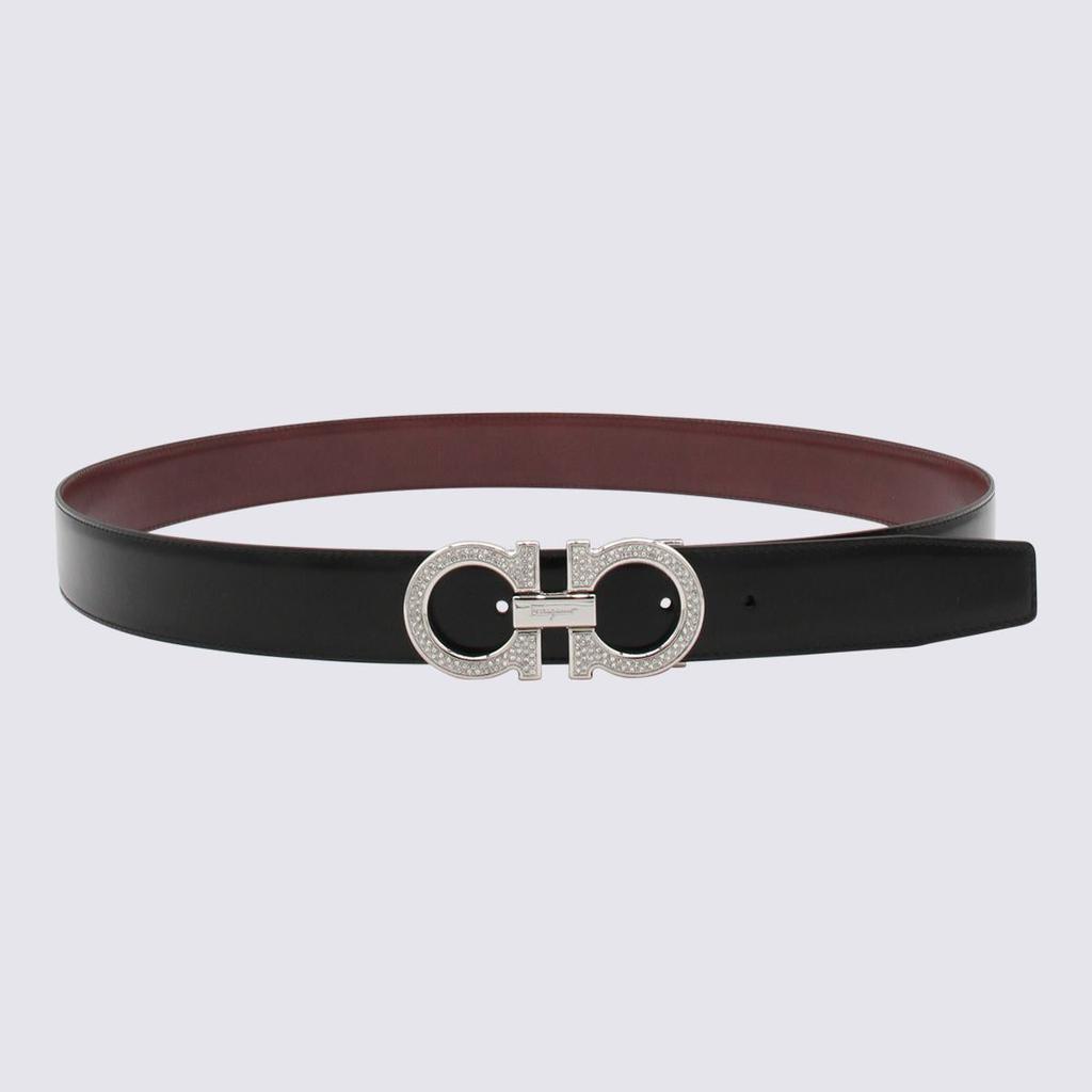 FERRAGAMO BLACK AND RED LEATHER REVERSIBLE GANCINI BELT商品第1张图片规格展示