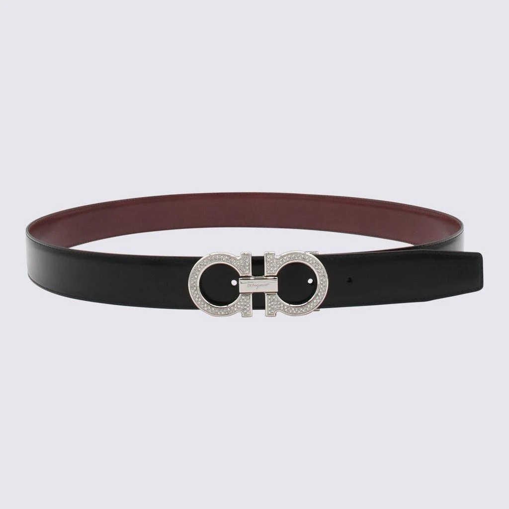 商品Salvatore Ferragamo|FERRAGAMO BLACK AND RED LEATHER REVERSIBLE GANCINI BELT,价格¥4088,第1张图片