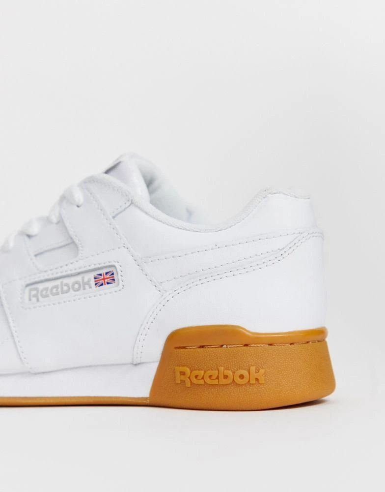 商品Reebok|Reebok Workout trainers in white with gum sole,价格¥722,第3张图片详细描述