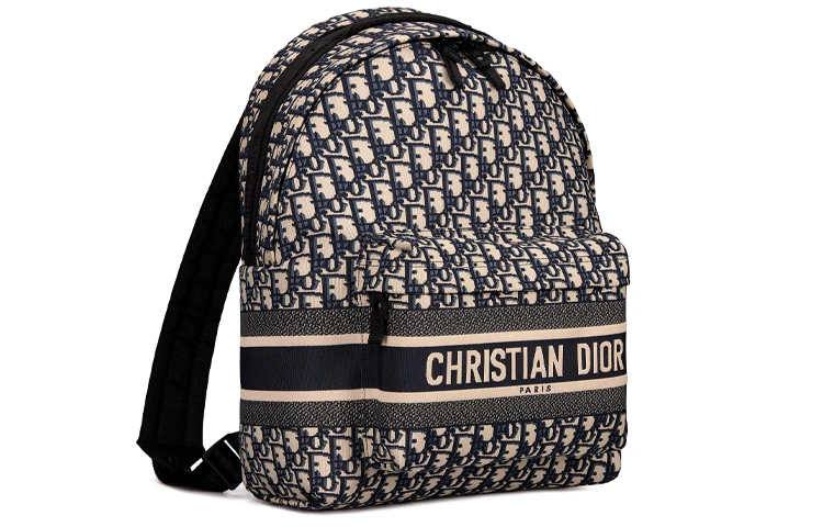 商品[国内直发] Dior|迪奥 DiorTravel Original刺绣老花满印 科技面料 背包双肩包 常规 男女同款情侣款 深牛仔蓝色,价格¥24297,第4张图片详细描述