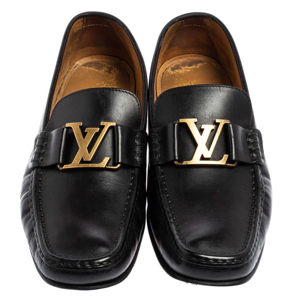 商品[二手商品] Louis Vuitton|Louis Vuitton Black Leather Montaigne Loafers Size 40.5,价格¥2341,第3张图片详细描述