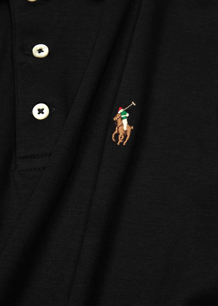Black slim Pima-cotton polo shirt商品第5张图片规格展示