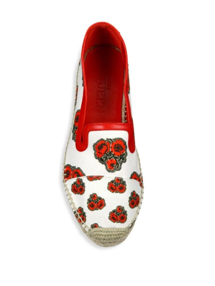 商品Alexander McQueen|Floral-Print Canvas Platform Espadrille Flats,价格¥1439,第4张图片详细描述