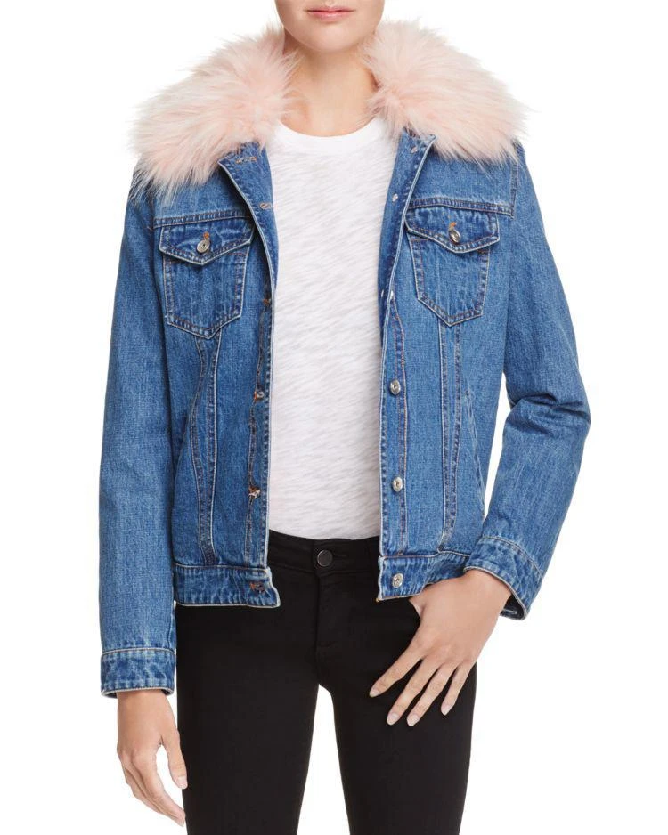 商品AQUA|AQUA Faux Fur-Collar Denim Jacket - 100% Exclusive ,价格¥440,第1张图片