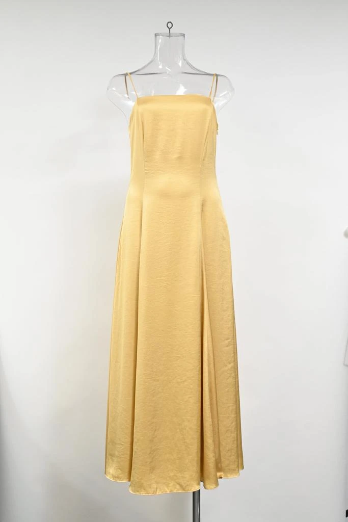 Cami Midi Dress in Yellow Crushed Satin 商品