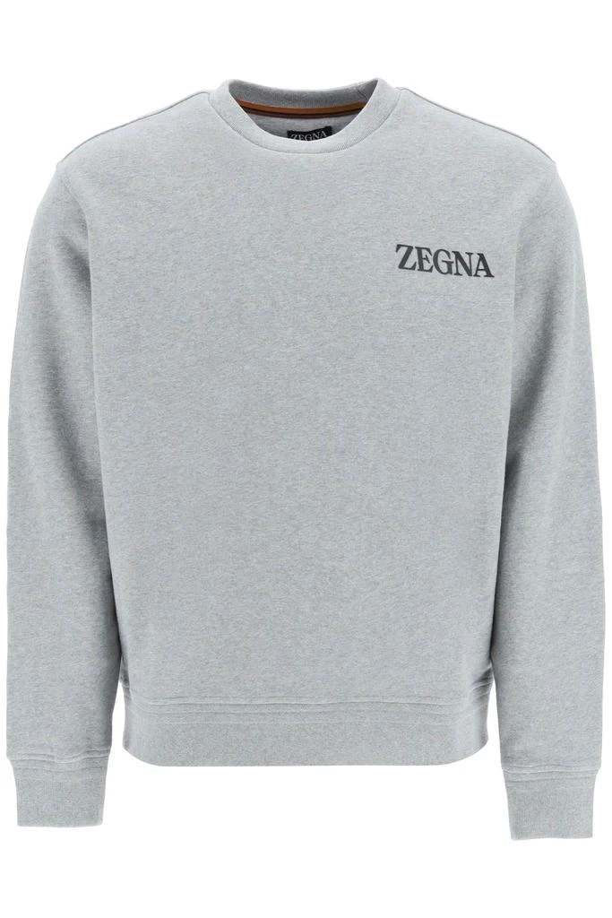商品Zegna|Zegna rubberized logo crewneck sweatshirt,价格¥1647,第1张图片